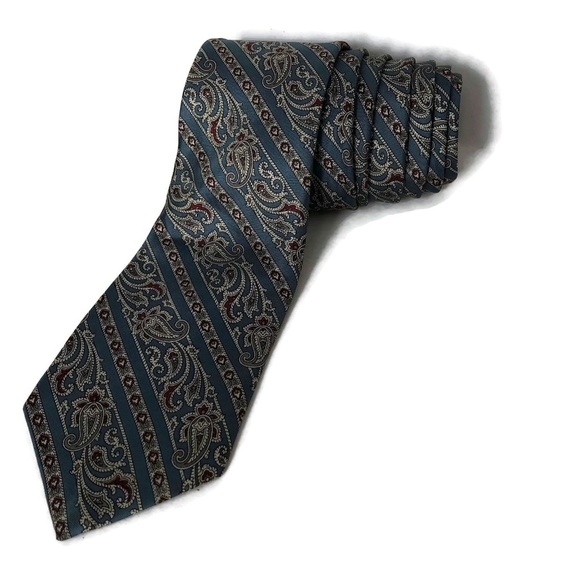 Oscar de la Renta Couture Necktie Paisley Silk USA - Picture 1 of 4